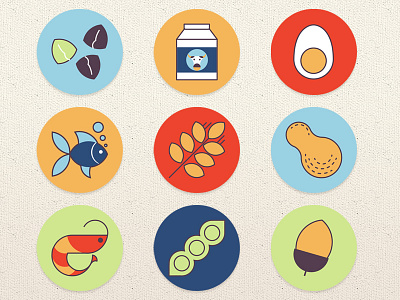 Allergens icon allergen circle circular food icons illustration