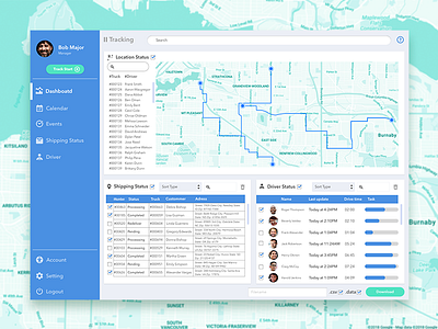 Transit Analytics Web App analytics dashboard data form interface navigation shipping status tracking transit visualization web