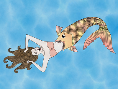 Mermaid Theory digital art drawing fish illustration mermaid sea life watercolor