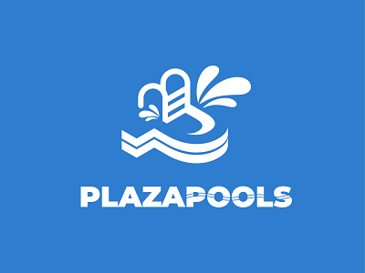 PlazaPools logo abstract brand design illustration illustrator logo