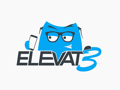 Logo for Elevat3 ai brand cartoon design illustrator logo