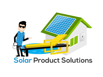 Logo for Solar Product Solutions ai brand cartoon design illustrator logo man