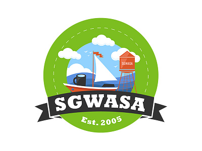 Logo for SGWASA ai brand cartoon design illustrator logo