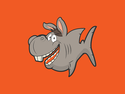 Cartoon donkey-shark ai cartoon design donkey illustrator shark