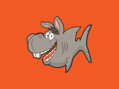 Cartoon donkey-shark