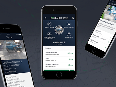 Land Rover app adaptation app auto cars landrover mobile touchscreen