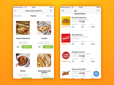 Food Delivery App android app burger delivery design food ios pizza retail sushi zakazaka