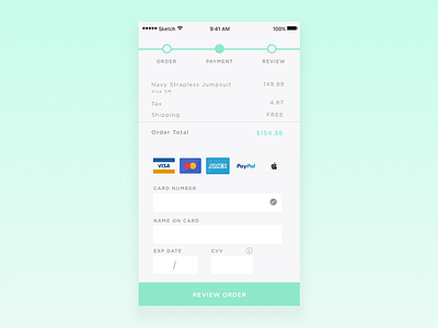 Daily UI #002 - Credit Card Checkout