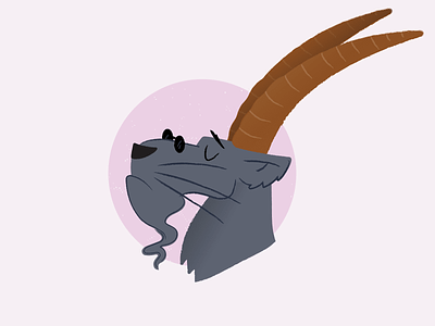 Panther-Goat digital illustration goat illustration panther