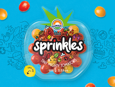 Sprinkles brand design logo package design packaging tomatoes