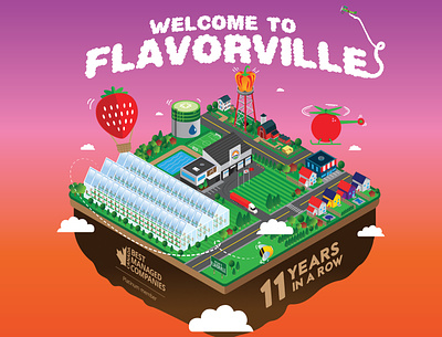 Flavorville flavor illustration isometric art