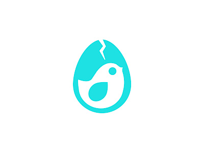 BlueEgg // Icon Design bird blue branding clean cute icon illustration logo simple vector