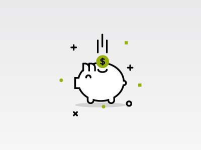 Piggy Bank Icon icon illustration line money piggy bank vector