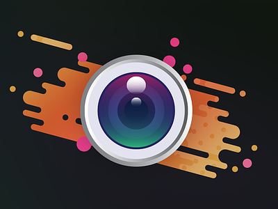 Camera Logo app camera color eye icon lens logo vector