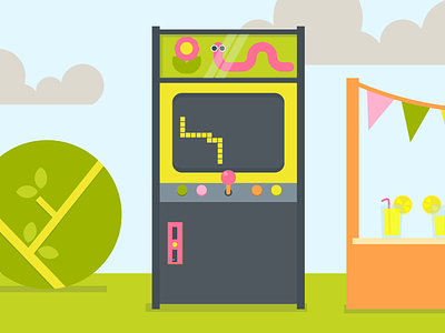 Outdoor Arcade arcade fete flat game vector video worm