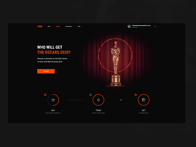 LIGA Oscars 2020 Desktop 3d illustration ui ui design ux ux design web design