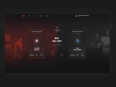 LIGA Champions League 2020 interaction interface ui ui design ux web design