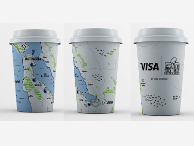 Map Illustration cup illustration map mockup