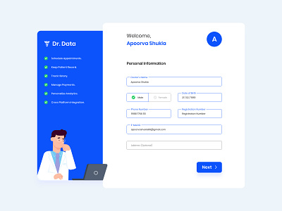 Dr Data - UI Exploration data design doctor doctor app ui uidesign user interface design ux