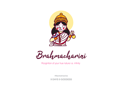 Goddess 01 - Navratri Series (Brahmacharini) character goddess gods indian indian gods navratri stickers vector