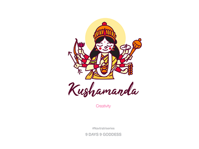 Goddess 04 - Navratri Series (Kushmanda) character goddess gods illustration india indian indian gods navratri stickers vector