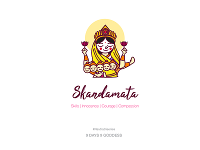 Goddess 05 - Navratri Series (Skandamata) character goddess gods illustration india indian indian gods navratri stickers vector