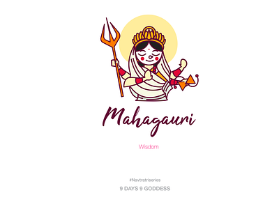 Goddess 08 - Navratri Series (Mahagauri) character goddess gods illustration india indian indian gods navratri stickers symbol vector
