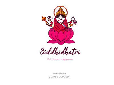 Goddess 09 - Navratri Series (Siddhidhatri) character goddess gods illustration india indian indian gods navratri stickers symbol vector