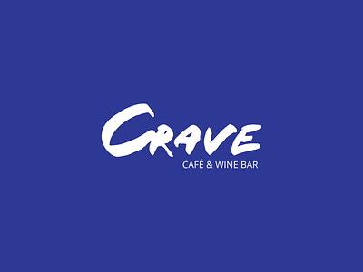 CRAVE Logo cafe identity cafe logo logo logodesign logotype pastry shop pastry shop logo white and blue wine and pastry winebar winebarlogo
