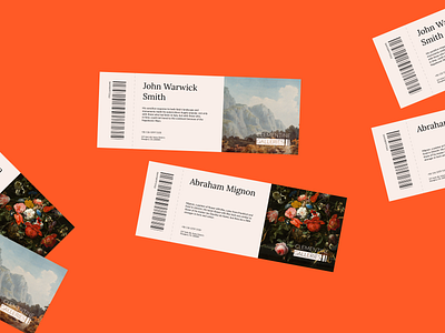 CLEMENTINE GALLERIES Tickets branding galleries gallery identity identity identity branding identity design orange and black tickets