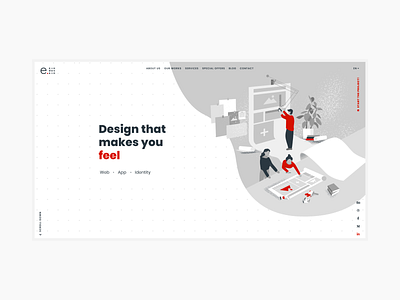 Main Page Illustration design agency design illustration design process illustration paints ui