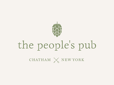 The People's Pub beer branding chatham food fork hop logo pitchfork pub restaurant