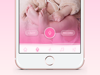Baby Monitor baby bottom clean design ios iphone layout light menu screen sitting ui