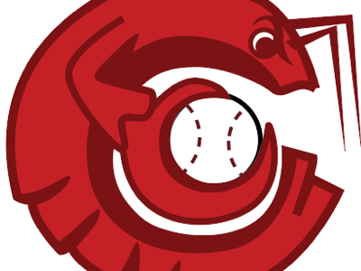 Crawdad Baseball monochrome baseball character design logo