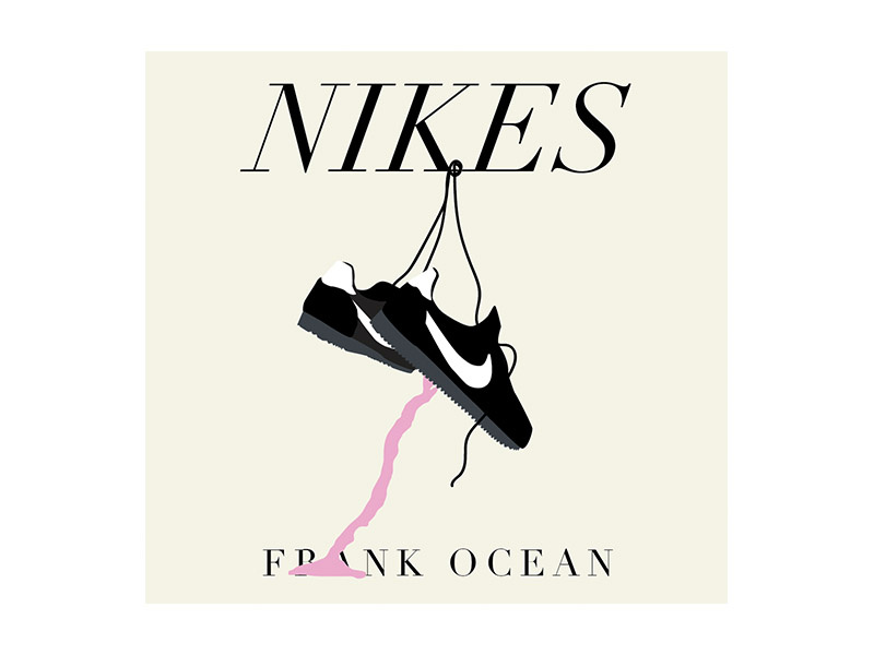 Nikes Dribbble vector black white pink typography music art direction illustration design poster