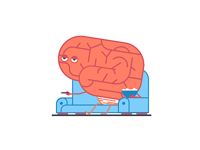 Brain Fart binge brain character couch design fart illustration illustrator lazy potato tv vector