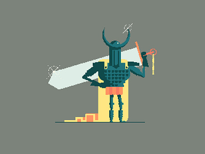 Pixel Knight 8 bit character design game knight old pixel retro royal sprite sword videogame