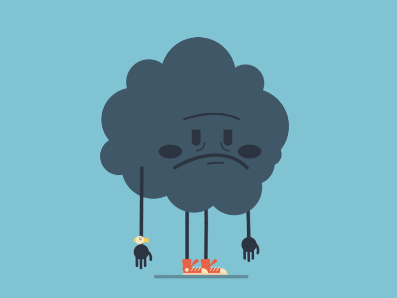 Cloud Farts after effects animation character design fart illustration illustrator lightning rain thunder