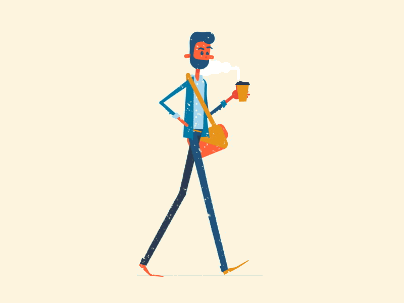 Early for Work after effects animation character coffee design illustration illustrator work