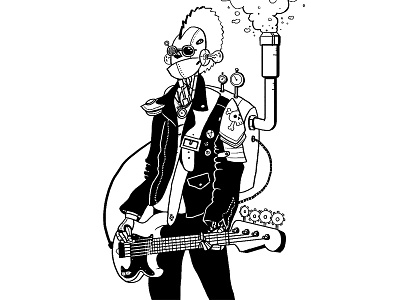 Steampunk Bot bass character design illustration illustrator ink music photoshop punk robot steampunk