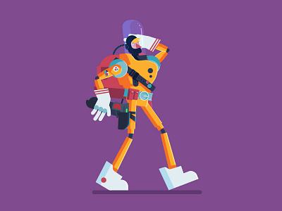 Spaceman Mitz animation astronaut cartoon character design digital graphic illustration scifi space