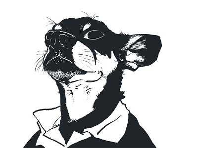 Mobster animal art digital dog illustration illustrator ink photoshop portrait