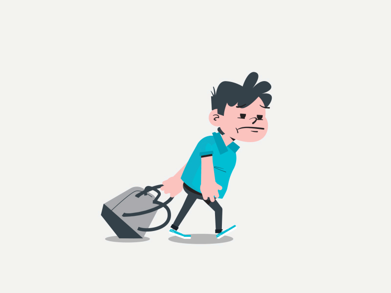 Lazy Walk after effects animation cartoon character cycle design loop rig walk