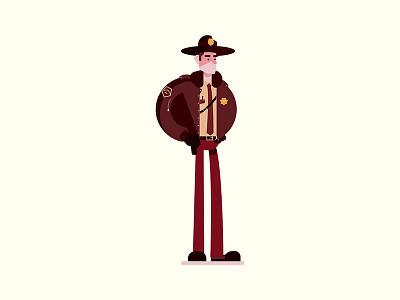 Lou cartoon character cop design fargo graphic illustration lou show tv vector