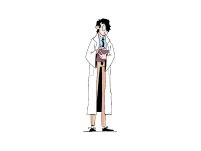 Scientist character design draw illustration ink marker photoshop science scientist smart