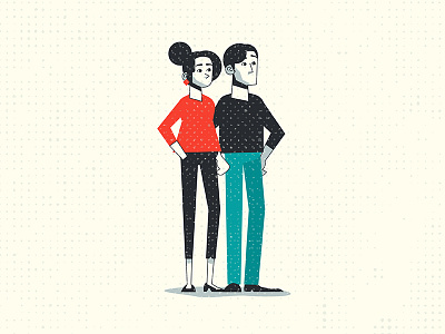 Modern Couple animation character couple design digital graphic illustration illustrator man vector woman