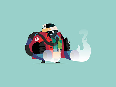 Duster character concept design dust fire gas graphic illustration illustrator vector