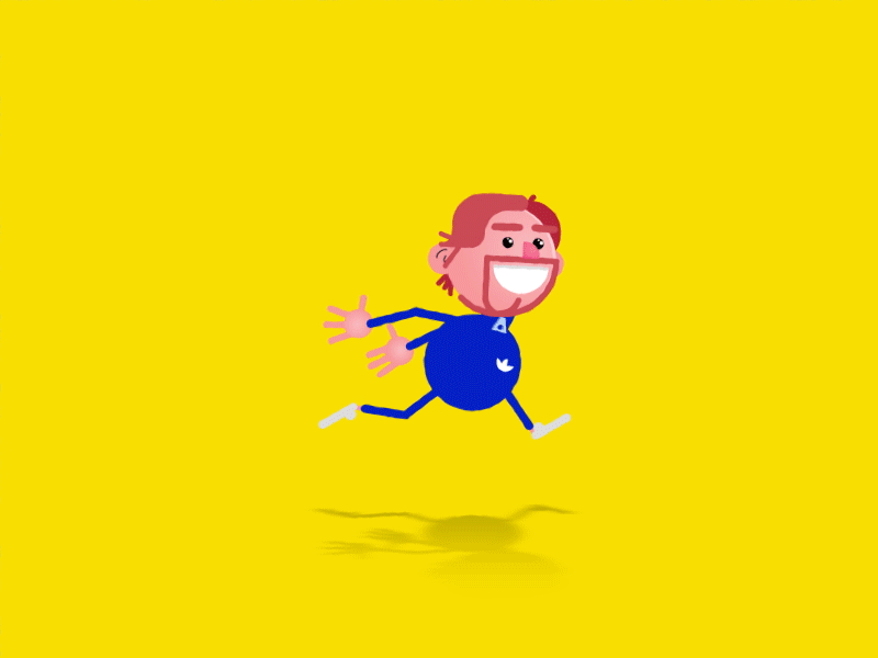 Blue Run after effects animation blue cartoon character design duik graphic illustration run