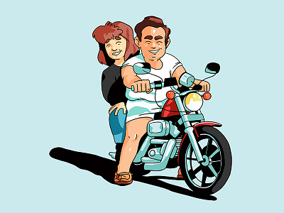 Motor Couple art draw illustration logo design love motorcycle photoshop sketch