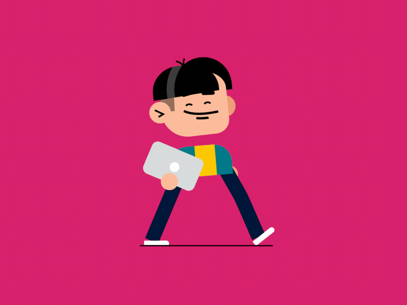 Stroll to Class after effects animation character college design duik illustration illustrator student walk